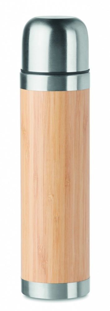 Logotrade promotional giveaway image of: Double wall bamboo cover flask 400ml CHAN BAMBOO