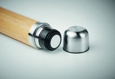 Logotrade advertising products photo of: Double wall bamboo cover flask 400ml CHAN BAMBOO