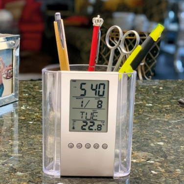 Logo trade promotional merchandise photo of: Acrylic desk pen holder MADRID
