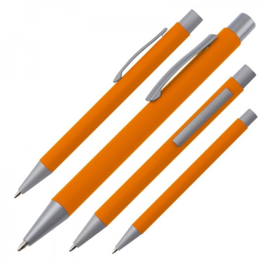 Logo trade promotional gifts picture of: Metal ballpen soft touch ABU DHABI