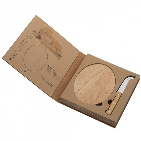 Logo trade promotional items picture of: Cheese chopping board with knife GOUDA