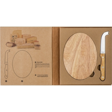 Logo trade promotional merchandise picture of: Cheese chopping board with knife GOUDA