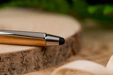 Logo trade advertising product photo of: Wooden ballpen with touch function ERFURT