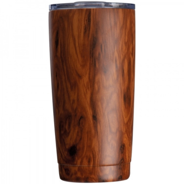 Logo trade promotional products picture of: Stainless steel mug with wooden look COSTA RICA 550 ml