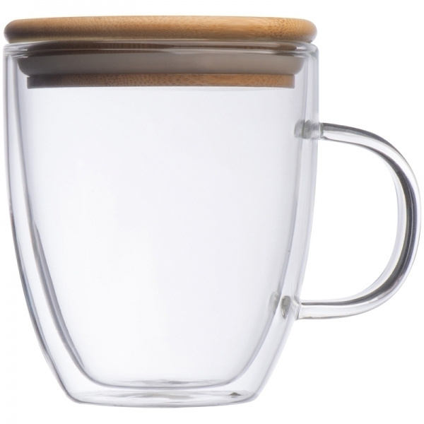Logotrade promotional giveaway image of: Double-walled glass cup GERTHE 350 ml