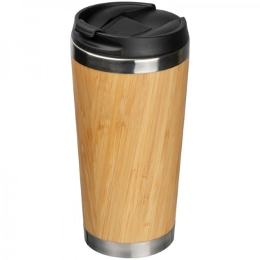 Logotrade promotional products photo of: Stainless steel mug BAMBOOGARDEN 400 ml