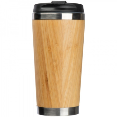 Logotrade promotional giveaway image of: Stainless steel mug BAMBOOGARDEN 400 ml
