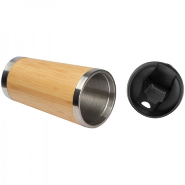 Logotrade promotional merchandise image of: Stainless steel mug BAMBOOGARDEN 400 ml