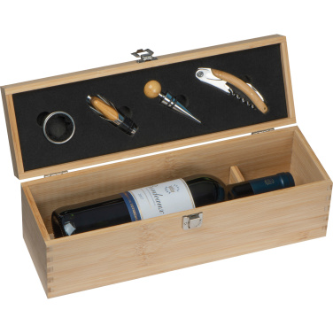 Logo trade promotional gifts image of: Wooden wine box SAINT-ETIENNE