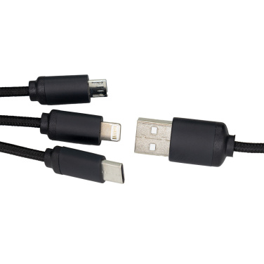 Logotrade promotional items photo of: 3in1 long cable with elighted logo for engraving, W201TG