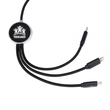 Logotrade promotional merchandise photo of: 3in1 long cable with elighted logo for engraving, W201TG
