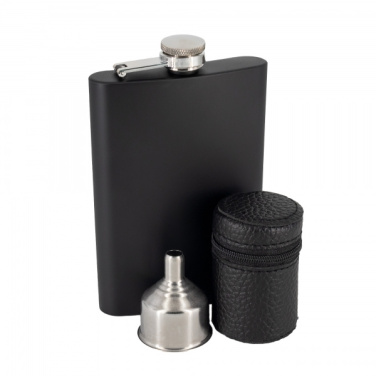 Logo trade promotional gift photo of: Hip flask MADONIE Schwarzwolf
