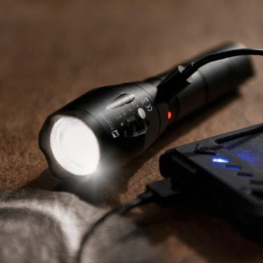 Logo trade promotional merchandise photo of: Flashlight DELGADA Schwarzwolf