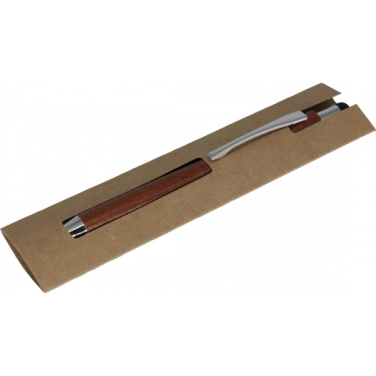 Logo trade promotional giveaways picture of: Wooden ballpen BILZEN