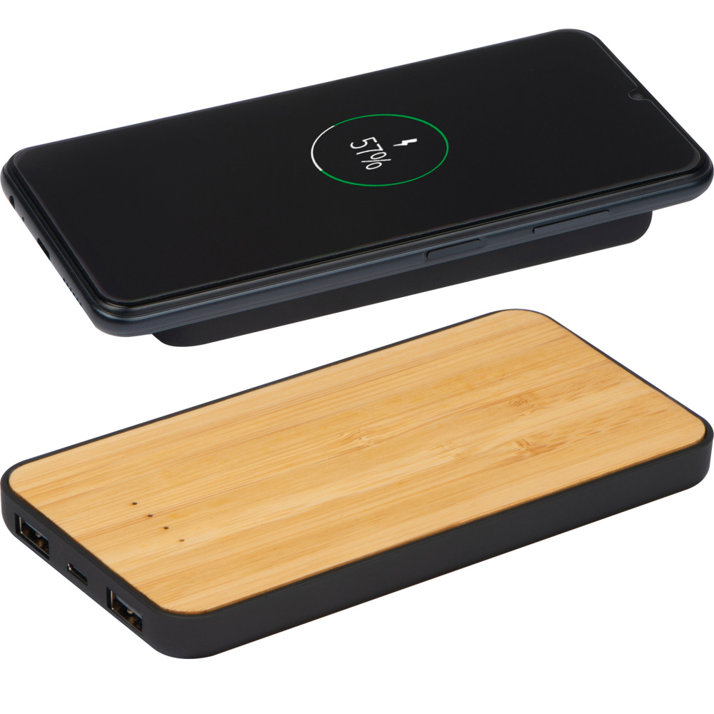 Logotrade promotional item picture of: Wireless charger and powerbank 8000 mAh MILAN