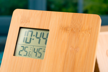 Logotrade promotional item image of: Bamboo weather station GRANADA
