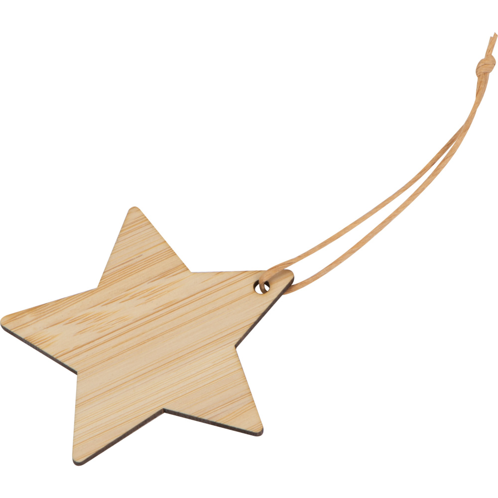 Logo trade promotional gifts image of: Bamboo star pendant FOGGIA