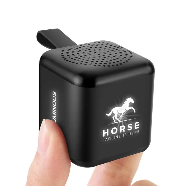 Logo trade advertising products image of: Mini speaker with enlighted logo for engraving