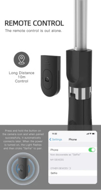 Logo trade promotional merchandise picture of: Selfie stick with tripod, K06