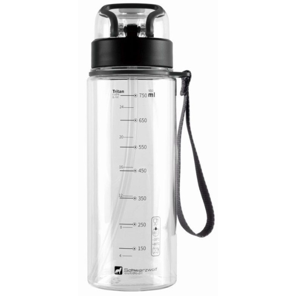 Logotrade promotional item picture of: Drinking bottle SEYHAN 900 ml Schwarzwolf