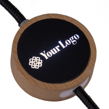 Logotrade promotional item picture of: 4in1 long wooden cable with elighted logo for engraving