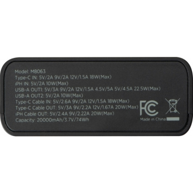 Logo trade promotional items picture of: Power bank 20 000 mAh MARABELLA MoLu