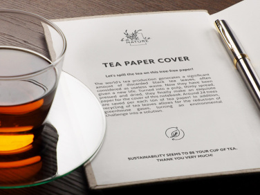 Logo trade promotional giveaways image of: Recycled Tea Notebook 209734000
