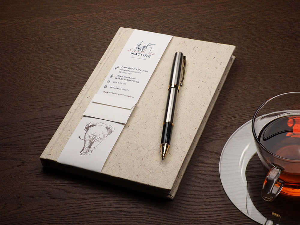 Logo trade corporate gifts picture of: Recycled Elephant Poo Notebook 209734400