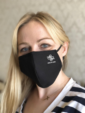 Logotrade promotional product image of: BLACK-BLACK cotton face mask 140116500