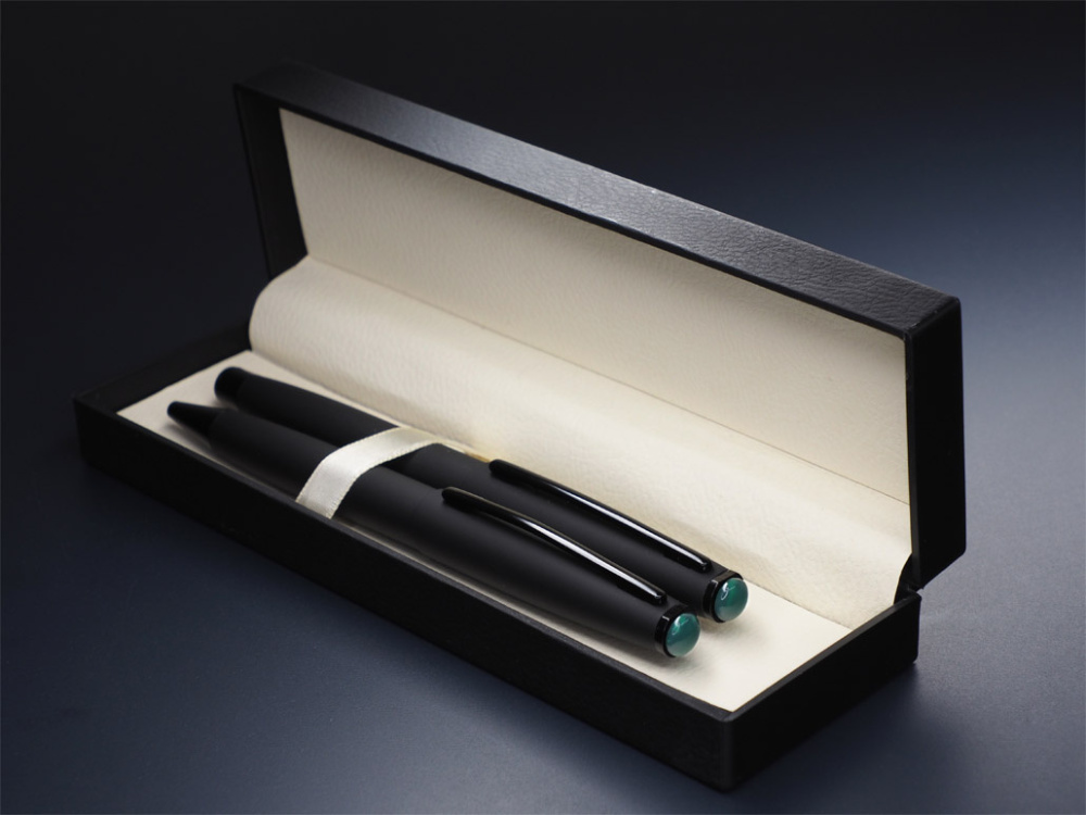 Logo trade promotional giveaway photo of: Agate stone Pen set 1289036