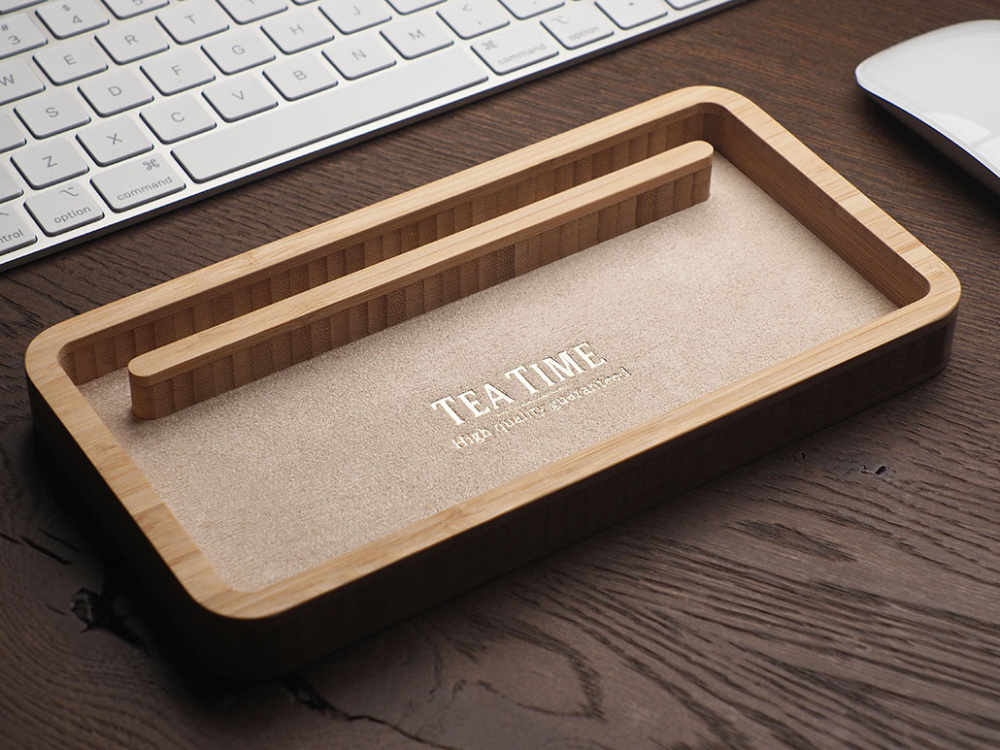 Logo trade promotional items image of: Wooden desk organiser 1850292