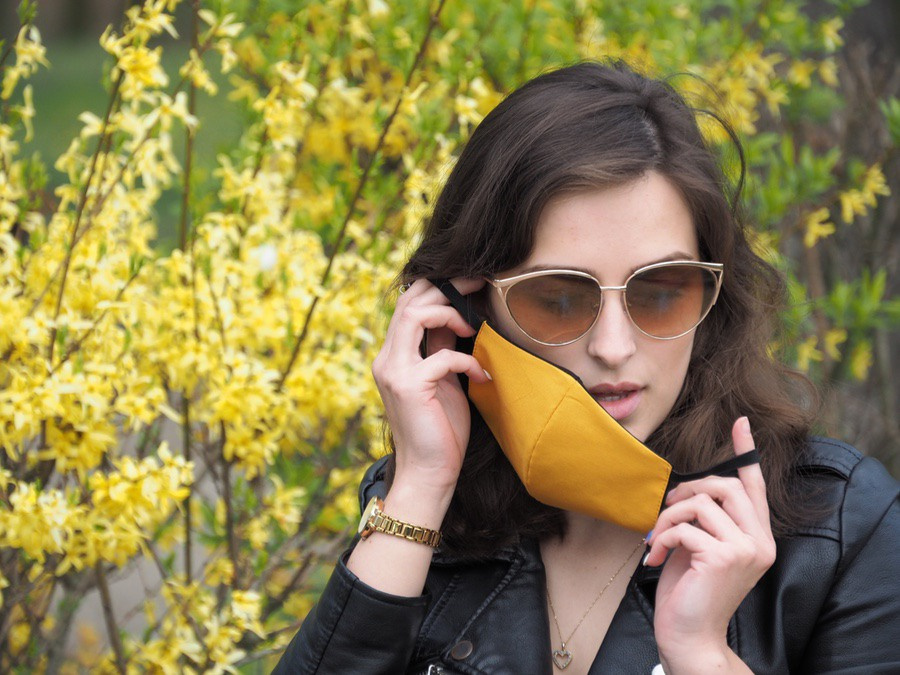 Logotrade corporate gift picture of: VENUS PRO cotton face mask with a pocket an HEPA filter 1378165