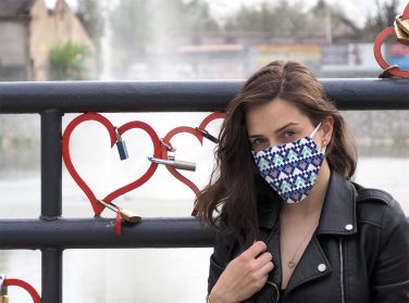 Logotrade promotional gift image of: VENUS PRO cotton face mask with a pocket an HEPA filter 1378165