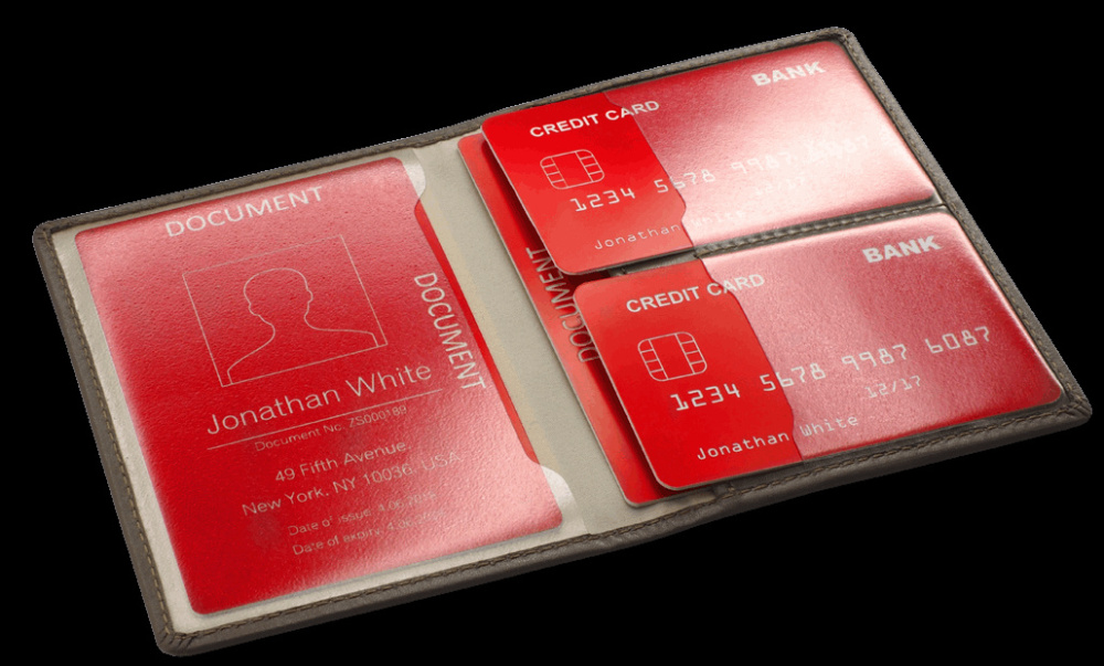 Logo trade advertising products image of: RFID document wallet 611131