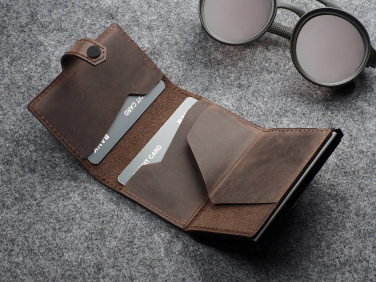 Logo trade promotional merchandise image of: RFID wallet - Hunter Leather 2109284