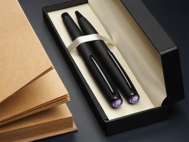 Logo trade promotional merchandise photo of: Amethyst Pen set  1288036