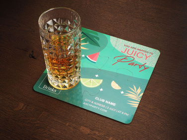 Logotrade corporate gift picture of: Set of 4 PUZZLE glass coasters 1835117