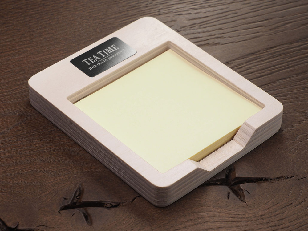 Logo trade corporate gifts image of: Wooden memo card box 1832121