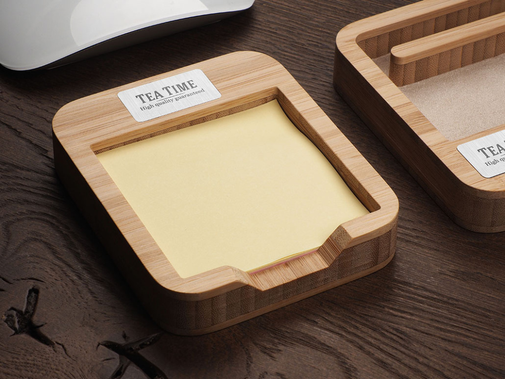 Logo trade promotional merchandise picture of: Wooden memo card box 1832292