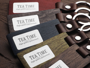 Logo trade business gift photo of: Wooden keyring 1853121