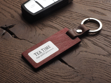 Logo trade promotional merchandise picture of: Wooden keyring 1853121