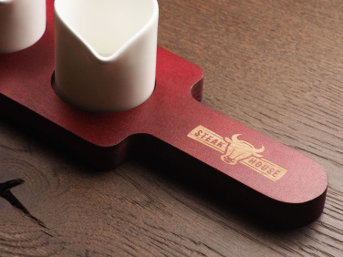 Logo trade promotional merchandise picture of: Wooden 3 Shot Serving Board 1863121