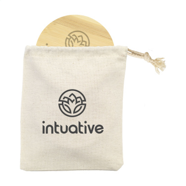 Logo trade promotional merchandise picture of: Bamboo Coaster Set