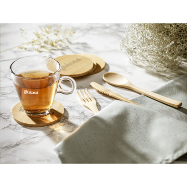 Logotrade promotional giveaway picture of: Bamboo Coaster Set