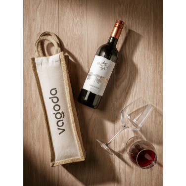 Logotrade promotional product image of: Jute Canvas Wine Bag