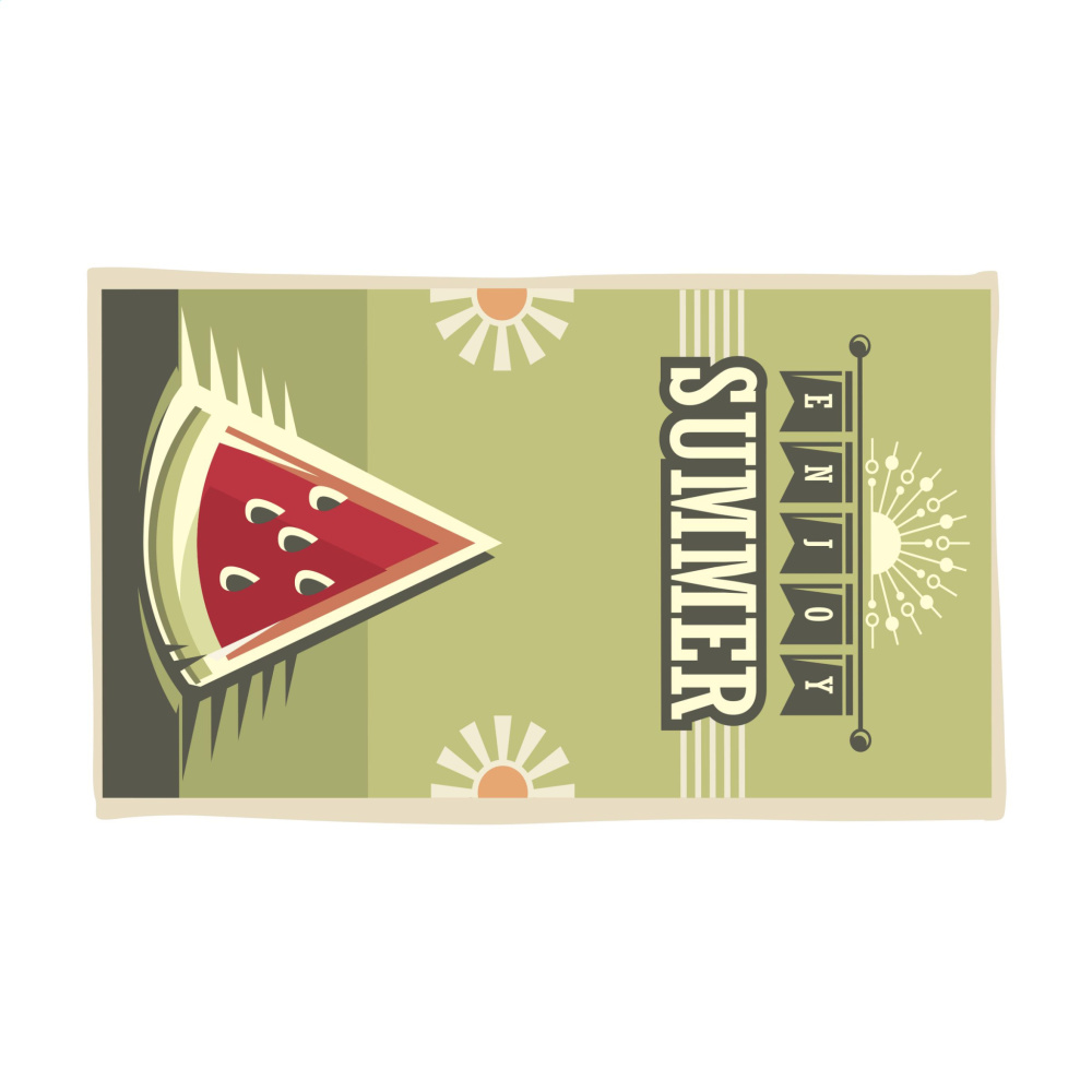 Logo trade business gifts image of: Printed RPET BeachTowel 350 g/m² 100x180