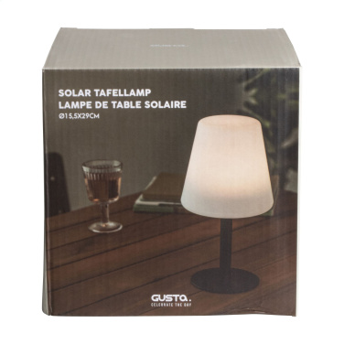 Logo trade corporate gifts image of: Gusta Solar Table Lamp
