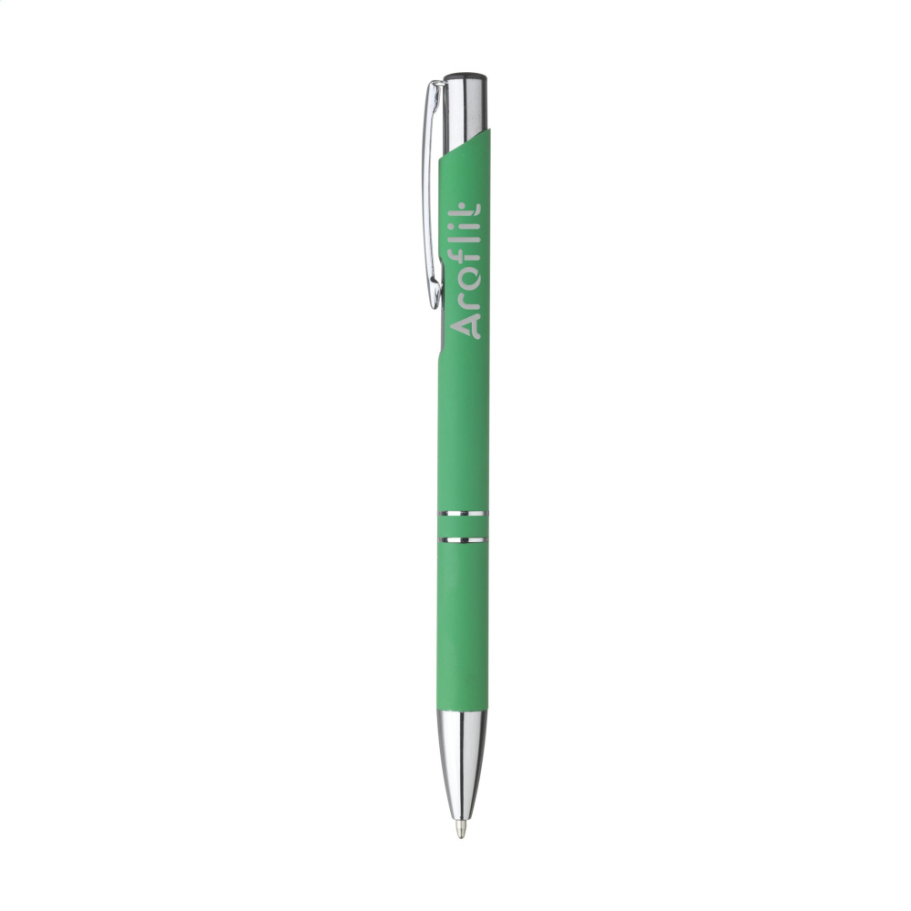 Logo trade promotional merchandise picture of: Ebony Soft Touch Accent pen