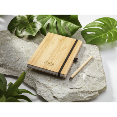Logo trade advertising products picture of: BambooPlus Paper Notebook A5 - Inkless Pen