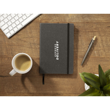 Logo trade promotional gifts picture of: Montana Recycled Leather Paper Notebook A5